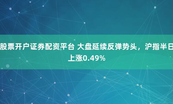 股票开户证券配资平台 大盘延续反弹势头，沪指半日上涨0.49%